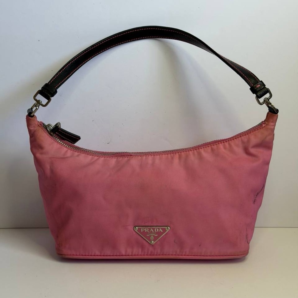 Prada Tessuto Nylon Mini Hobo Shoulder Bag in Pink Hue